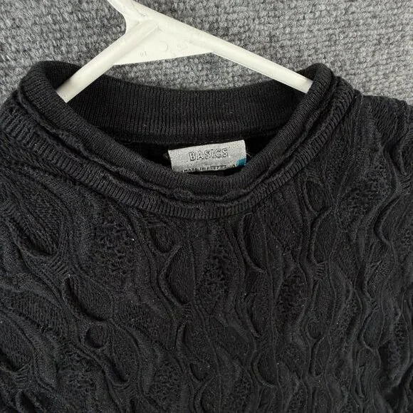 COOGI Australia Black 3D Textured Knit Sweater Pullover Cotton Small Ladies - Picture 7 of 16